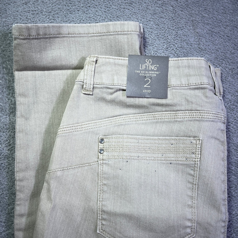 Nwt‎ Chicos So Lifting Crop Wide Leg Jeans Women's Size 2 Beige The So Slimming